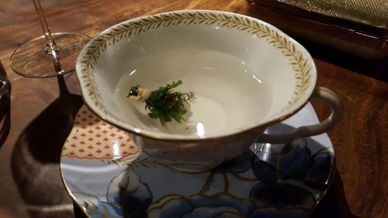 “The most heavenly tea I’ve ever had in my life. Each little bushel had douglas fir, yarrow, chamomile, lemon balm, anise and hyssop all picked fresh from the restaurant farm and steeped in hot meyer lemon water”