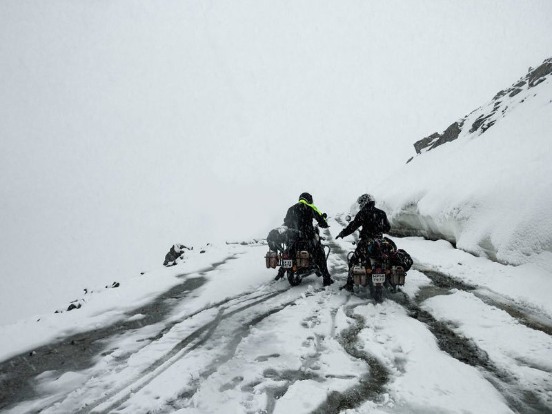 Got myself into crazy snowstorms motorbiking in India