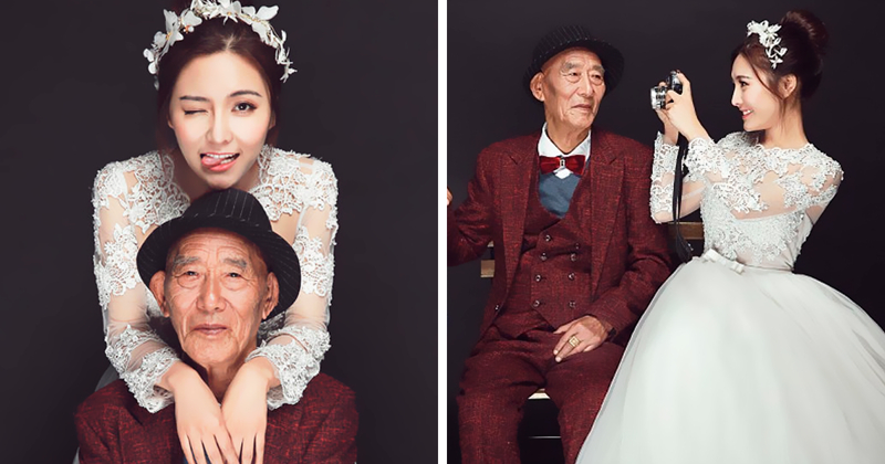 Chinese Woman Takes Touching Wedding Photos With Her Very Sick Grandfather Before It’s Too Late