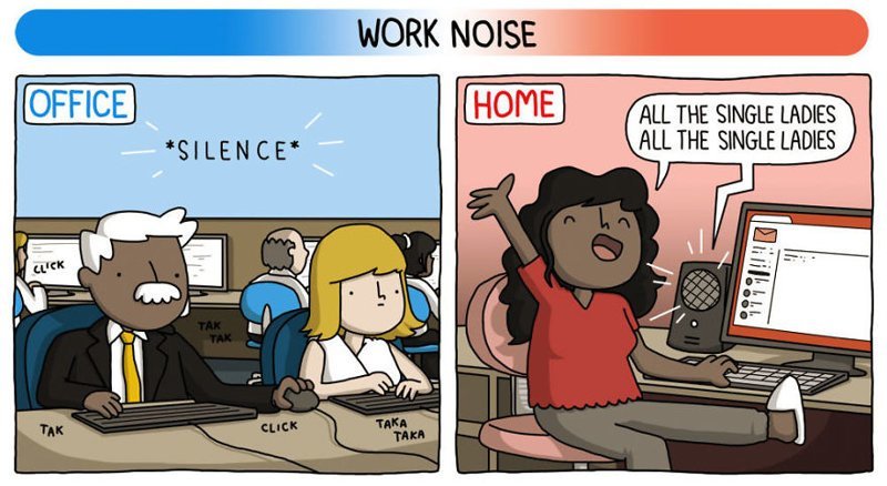 The Differences Of Working From Home Vs Working At An Office Hilariously Explained In 8 Comics