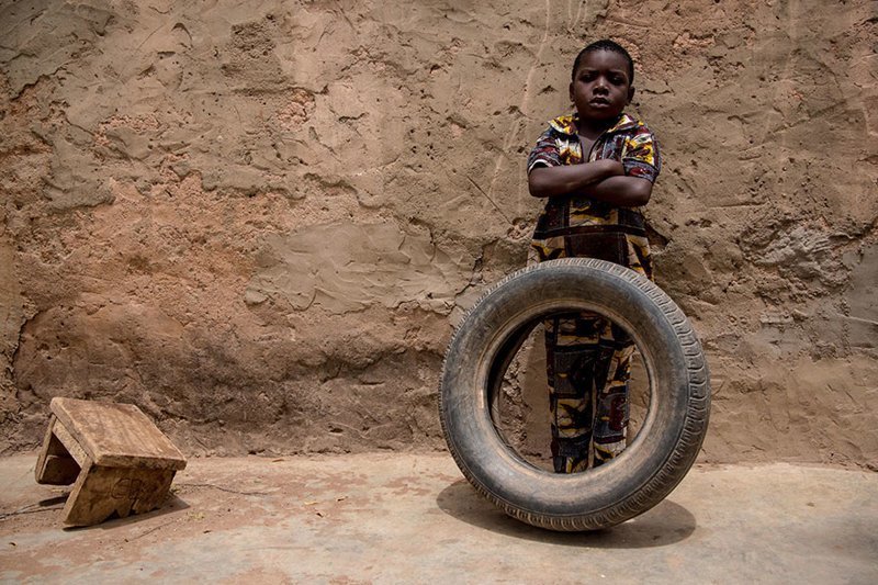 In a Burkinabe home living on $54/month per adult, the favorite toy is a tire