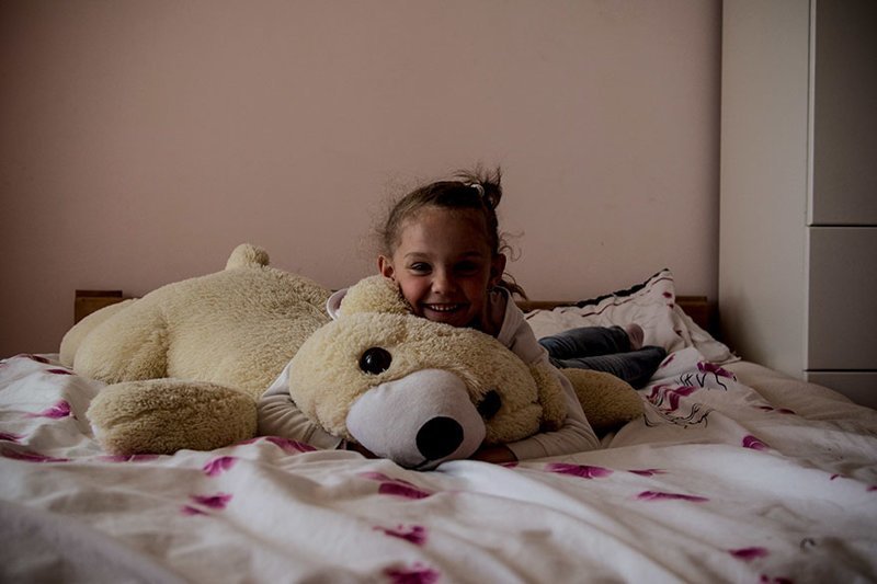 In a Ukrainian home living on $10,090/month per adult, the favorite toy is a large stuffed animal