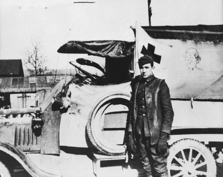 1. Walt joined the Red Cross at just 16 years old and spent a year driving an ambulance overseas during World War I
