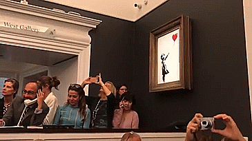 The incident quickly made its way to the press and the worth of the shredded painting actually went up to $2 million The incident quickly made its way to the press and the worth of the shredded painting actually went up to $2 million