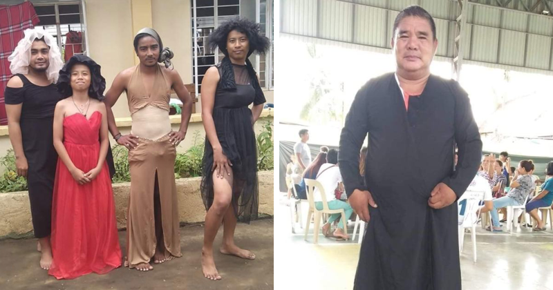 30 Funny Pics Of Filipinos Dressed Up In ‘Unsuitable’ Donated Clothes At A Volcano Evacuation Center