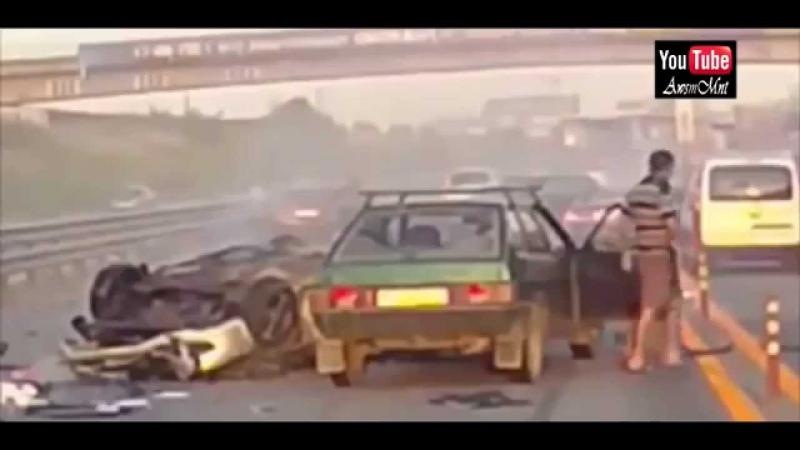 Worst Car Accident Ever Recorded Woman Thrown 20 meters in the air! WOW! 