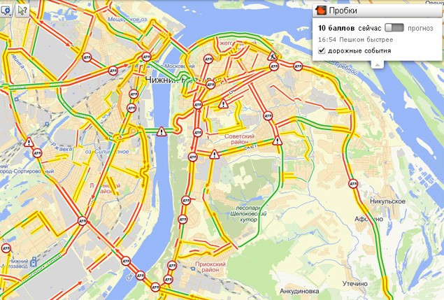 Пробки нижний новгород сейчас онлайн карта смотреть проспект гагарина бесплатно