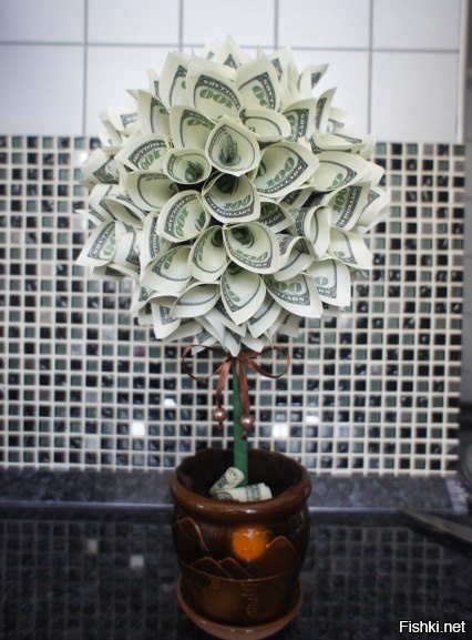 Дерево своими руками из бумажных денег