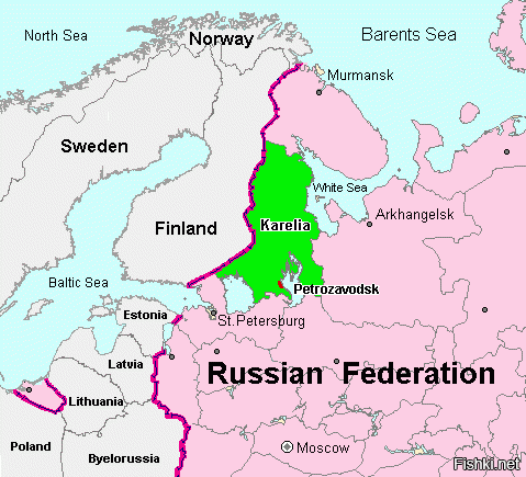 Карта карелии и финляндии