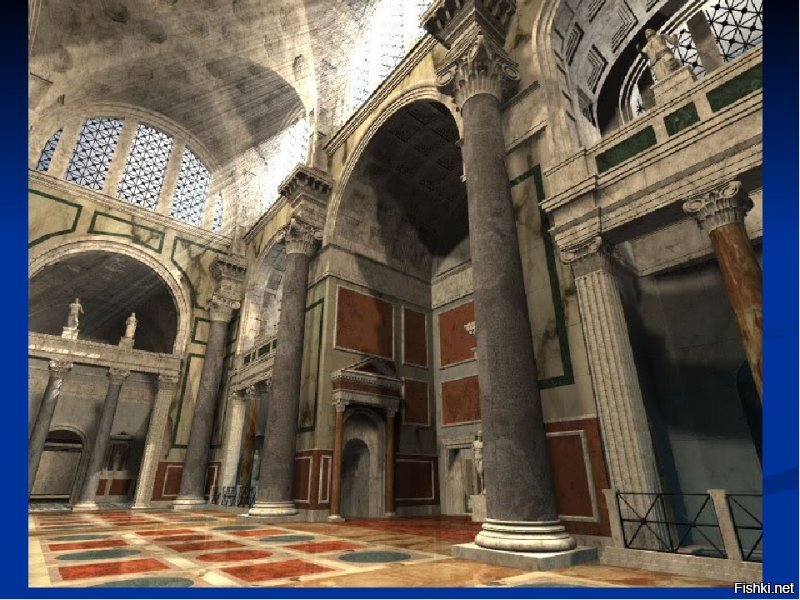 конечно красиво, но римские термы это что-то, вот сохранившиеся термы города Бат и реконструкция интерьера терм Рима