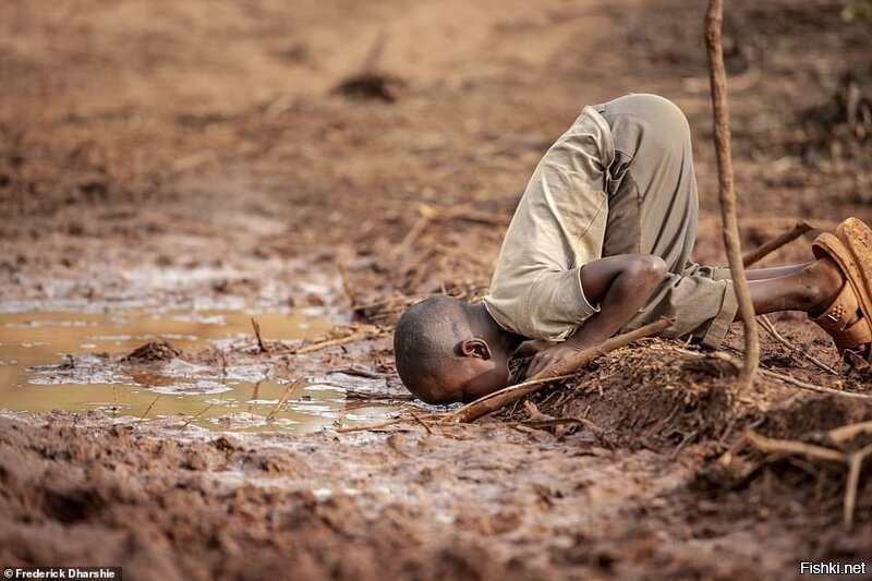 "Без воды", Фредерик Дарши Уиссо - победитель в категории "Вода, равенство и устойчивость доступа"  (С) А такая фотография не прокатывает, там нет афро-африканца.