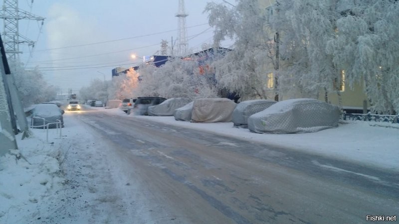 В Якутске можно ездить на любых машинах и при -60, другое дело - как их "хранить заглушенными в течении рабочего дня. (Якутск, фото сделаны сегодня, днём -32(С))