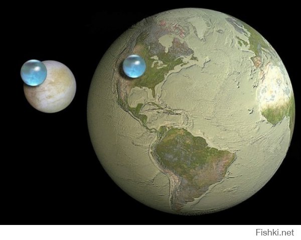 а это что такое???
Это количество воды на спутнике Юпитера — Европе, по сравнению с количеством воды на Земле.
кол-вом воды на спутнике???